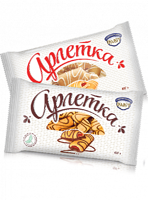 печенье Полет арлетка с начинкой декор.тёмной глазурью 0,400*12=4,8кг.