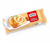 Рулет бисквитный "KOVIS" с кремом вар.сгущенка 0,250гр ПОШТУЧНО! (12 шт  в корб.)