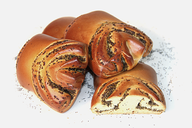 сдобная булочка БФ гребешок с маковой начинкой 2кг