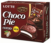 печенье ЛОТТЕ Чоко Пай КАКАО (в блоке 12шт=0,336гр) ПОШТУЧНО! (8 блоков в коробе)